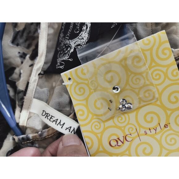 3554)Dream Keeper Collection Beige Velvet Embellished 3/4 Sleeve Blouse Plus 3X - Picture 10 of 10